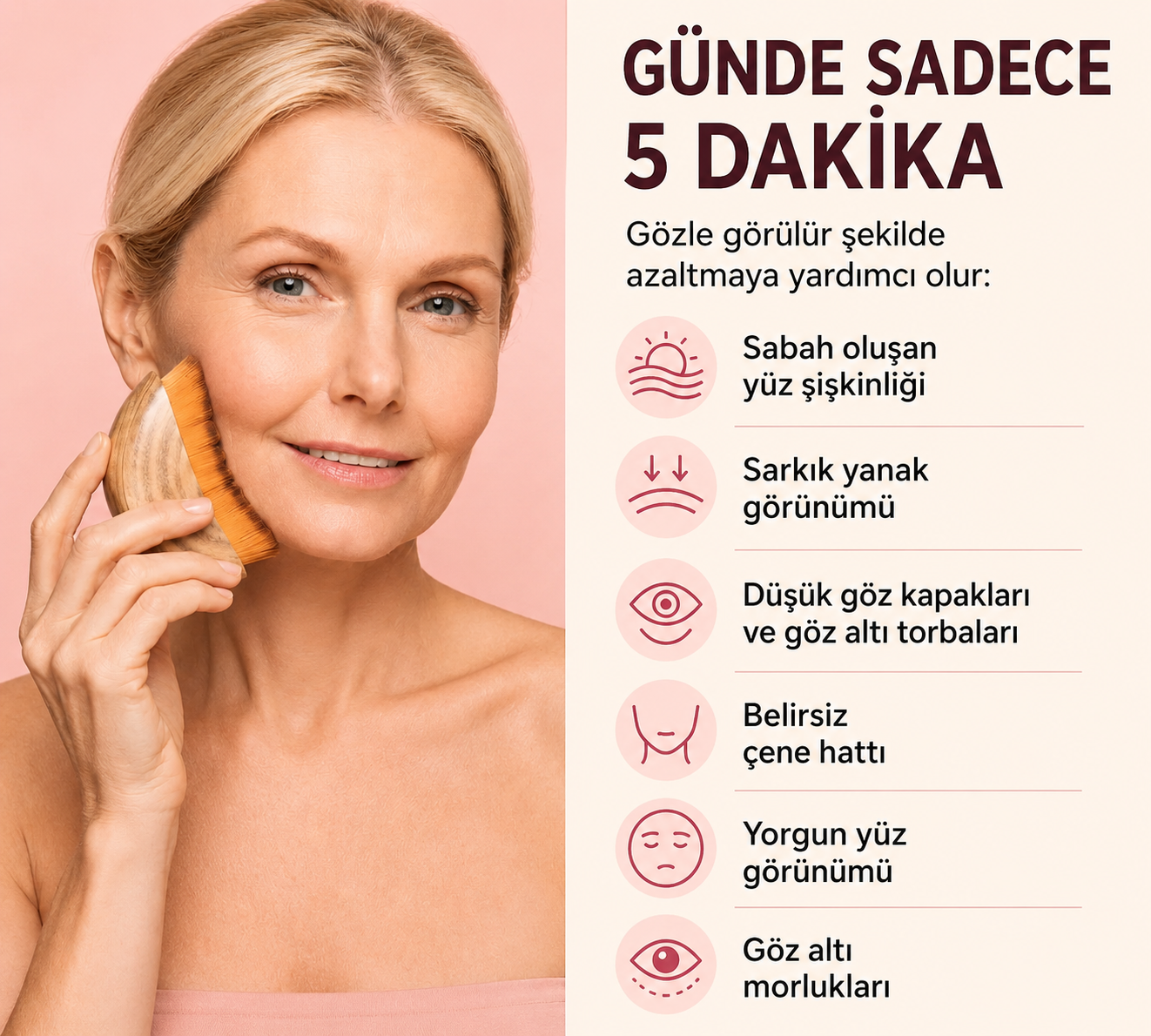 VisaGlow Yüz & Çene Şekillendirme Fırçası | Lenf Drenaj Masaj Aleti