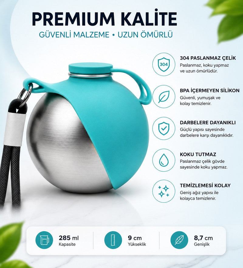 VISAGLOW HydroPaw™ Taşınabilir Köpek Su Matarası | Tek Tuşla Su Verme & Geri Akış Özellikli