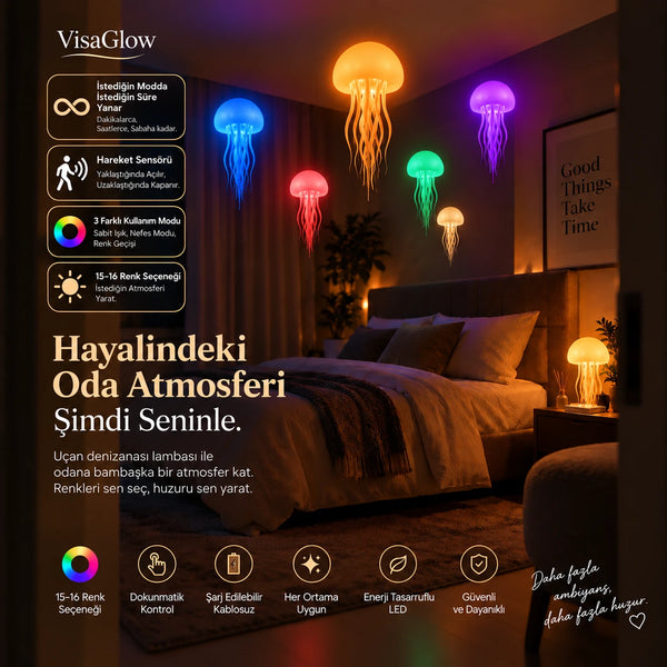 Visa Glow Uçan Deniz Anası - hayalindeki oda atmosferi